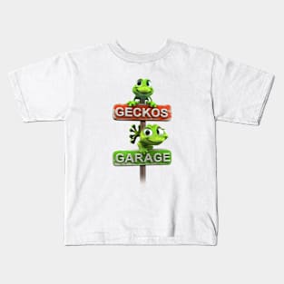 Gecko's Garage Adventures - Cool Automotive Art for Enthusiasts Kids T-Shirt